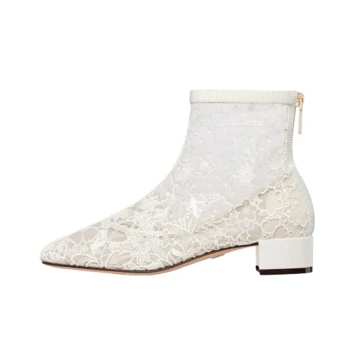 DIOR Naughtily D Ботильоны 3 см Женские Белые