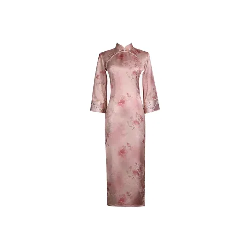 QIAOMONVHAI Длинное платье с длинными рукавами женское