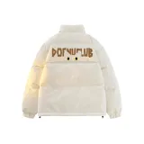 Белый Коричневый Хлопковый пуховик