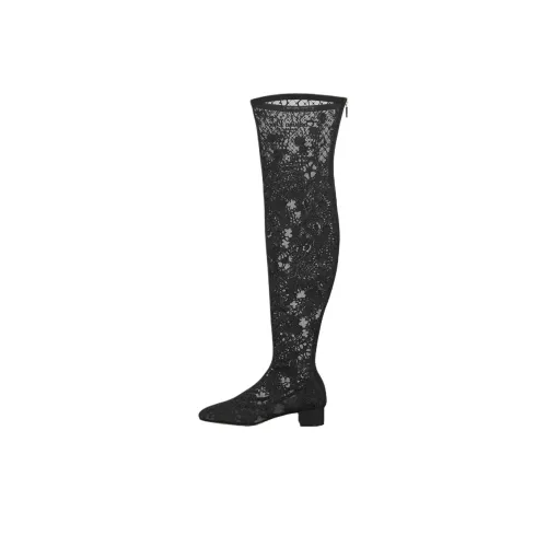 DIOR Naughtily D Over The Колено Ботинки 3 см Женские Черный