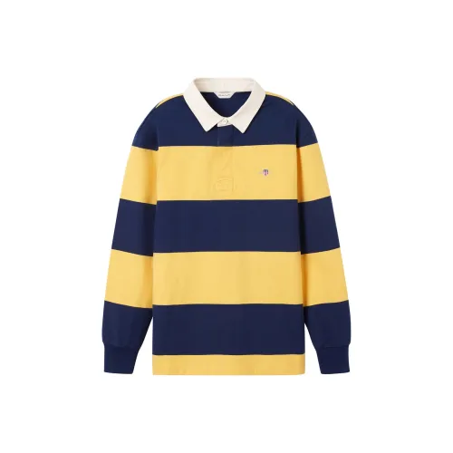 GANT 834 Желтая основа с синими полосами унисекс футболка