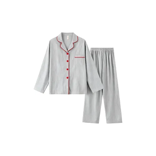 Bubble Trap Белый Wa Черный Контрастность Полосы Длинный Рукав Брюки Унисекс Пижамные комплекты