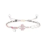 Браслет с четырехлистным клевером [Розовый]