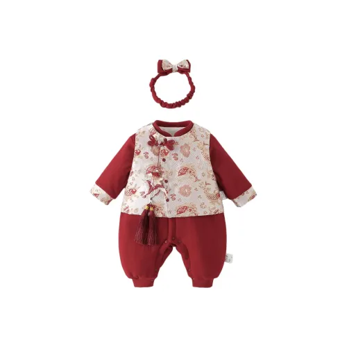 XiaoJinBu Красный Малыш Комбинезоны Ползунки