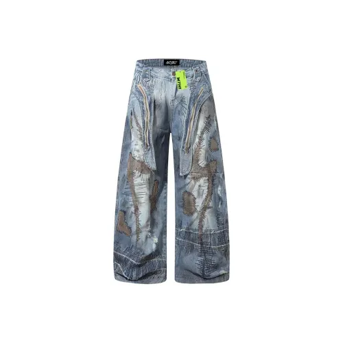 W7H1 Синий Унисекс Джинсы