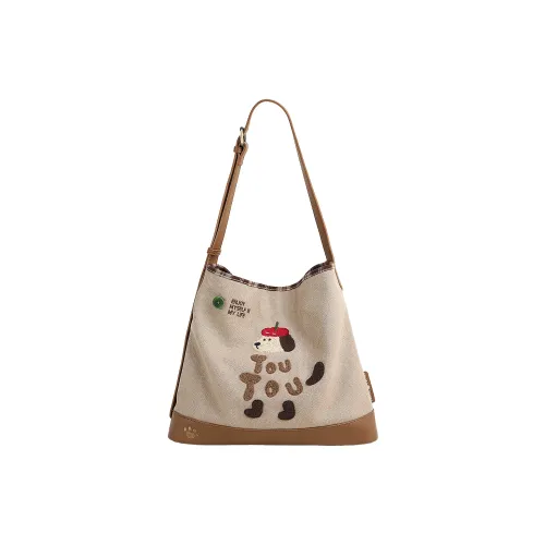 TOUTOU Ткань Синтетическая кожа Сумка через плечо Стандартная Женская Оливковый