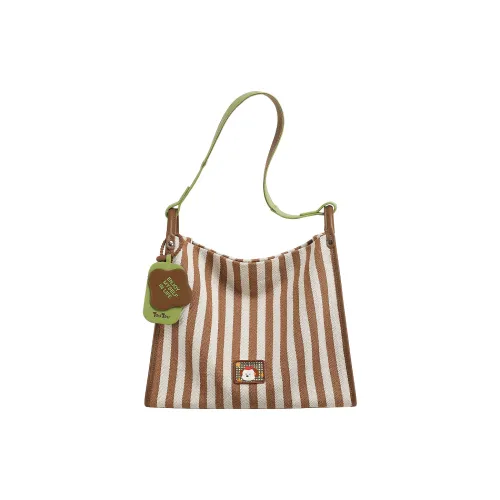 TOUTOU Ткань Синтетическая кожа Сумка через плечо Стандартная Женская Фундуковый Кокосовый Зеленый