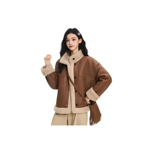 ORMY Кофе Женские Кожаные куртки