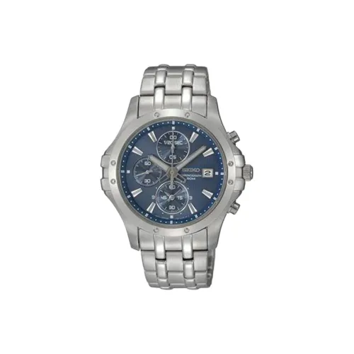 SEIKO Кварцевый механизм нержавеющая сталь ремешок часы 40 мм мужской синий циферблат