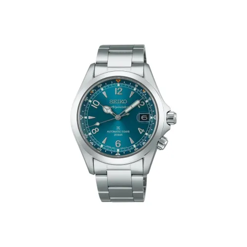 SEIKO Автоматический Ручной Механизм Часы из Нержавеющей Стали с Ремешком 39,5 мм Мужские Часы Темно-Синий Циферблат