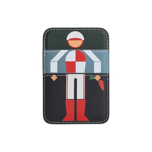 HERMES MagSafe Кожаный держатель для карт Унисекс Синий Зеленый Красный