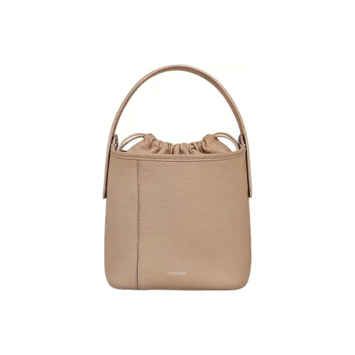 A.Cloud Первый слой Full крупнозернистая текстура коровьей кожи Сумка-ведро Сумка через плечо Сумка среднего размера Унисекс Тирамису