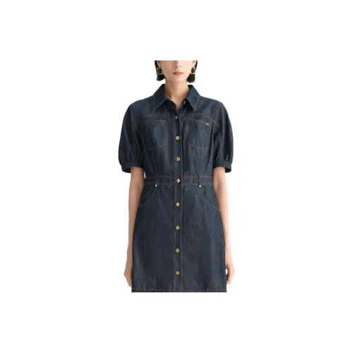KARL LAGERFELD Короткий рукав Платье Женское Синий