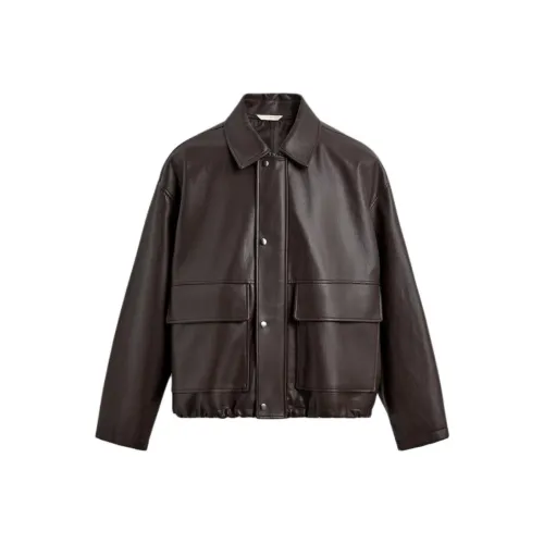 ZARA Мужские куртки темно-коричневого цвета