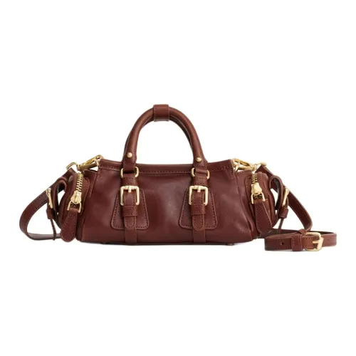 ZARA Сумка из коровьей кожи Мини Женская Коричневая