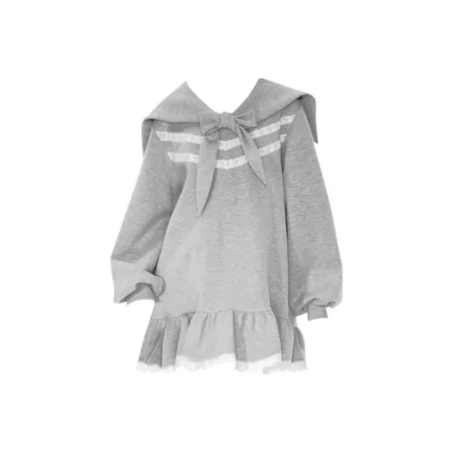 UYH Серый Женские Длинные Платья с Длинными Рукавами