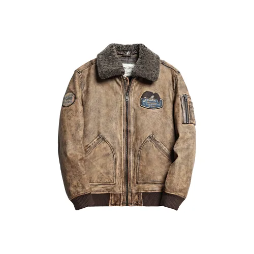 MCS Кожа Куртка Зимний Стиль Мужской