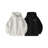 Пара 2 упаковки с флисовой подкладкой (Белый с серым логотипом, черный с желтым логотипом свитшот)