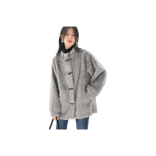 MDEHT Серый Женские Бархатные Куртки