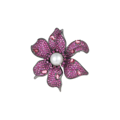 Фиолетовый пресноводный жемчуг броши женские