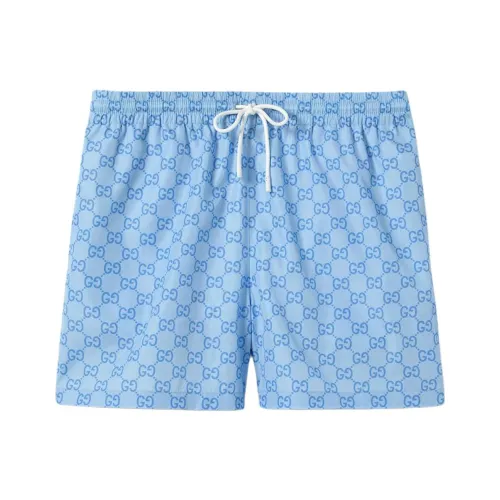GUCCI Blue Men's Beach Shorts GUCCI Синие Мужские Пляжные Шорты