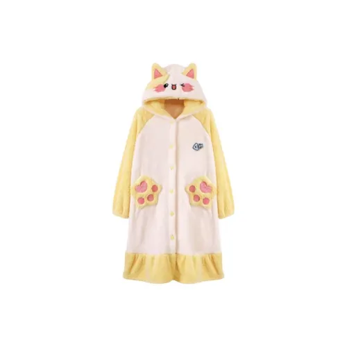 Yunpo Хлопковая конфета Kitten [Sleep Robe] Женские Банные халаты
