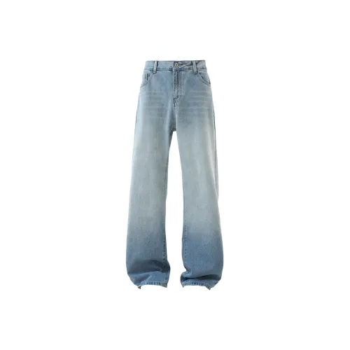 UKTK Светло-синие унисекс джинсы