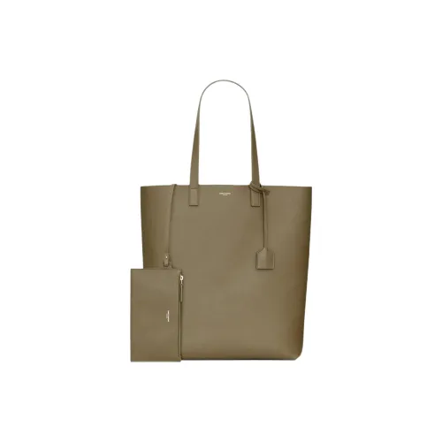 SAINT LAURENT Телячья кожа Тоут Сумка Сумка для покупок Сумка на плечо Сумка Мужская Темно-хаки