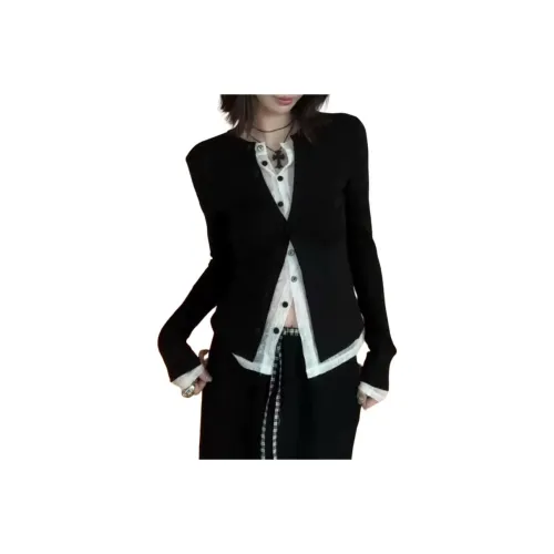 Amyway Черный Mock Двухкомпонентные Женские T-рубашки