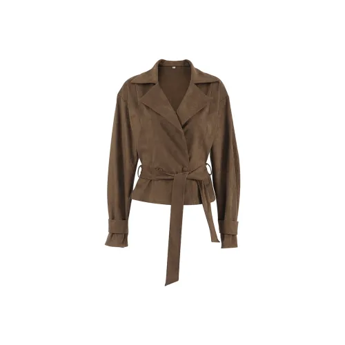 Mu Qingqing Коричневый Женское Пальто