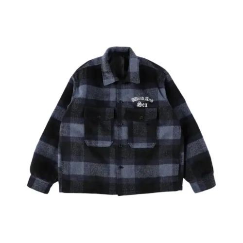 WIND AND SEA FW25 Shaggy Клетчатая Рубашка Куртка Унисекс