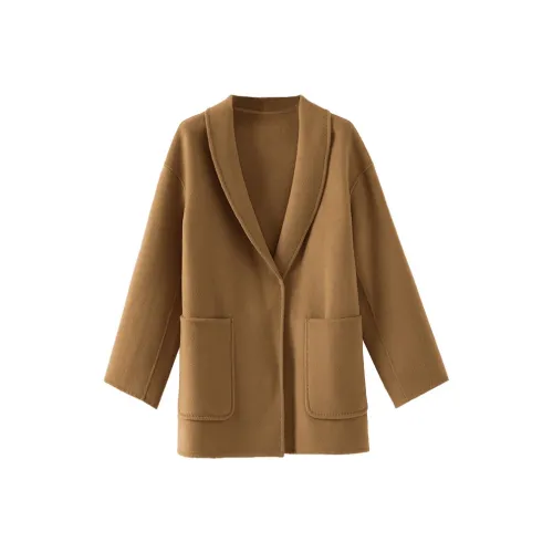 Late White Хаки Женское Пальто