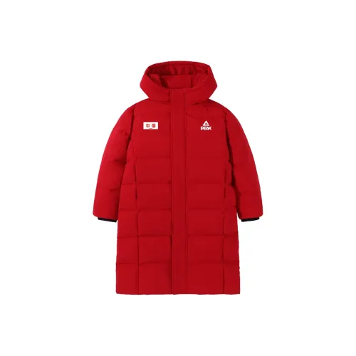 PEAK Красный PK Китай Белый и красный Правая сторона Upper K+PK Чисто белый Этикетка K Kids Пуховые куртки