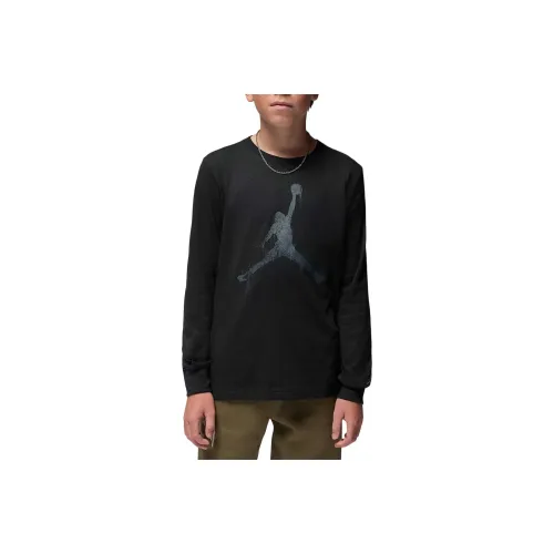 Джордан T-рубашка Big для детей Jumpman Drip с длинным рукавом T-рубашка для детей