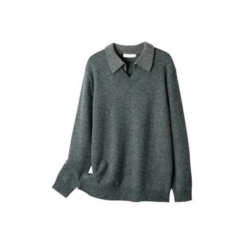 UBV Heather Yarn Dark Heather Gray Men's Sweaters UBV Пряжа Heather Темно-серый Heather Мужские Свитера