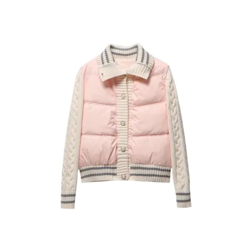 MITX Розовый Пэчворк Женские Пуховики