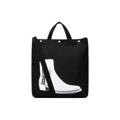 Calvin Klein Хлопок Холст Сумка-тоут Сумка для покупок Холст Сумка Плечевая Сумка Женская Черная