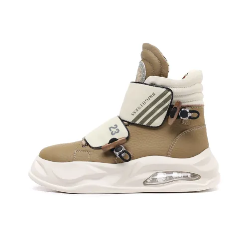 HUNU Slip-Resistant визуально увеличивает рост Высокие кеды Повседневная обувь Мужская Желтая