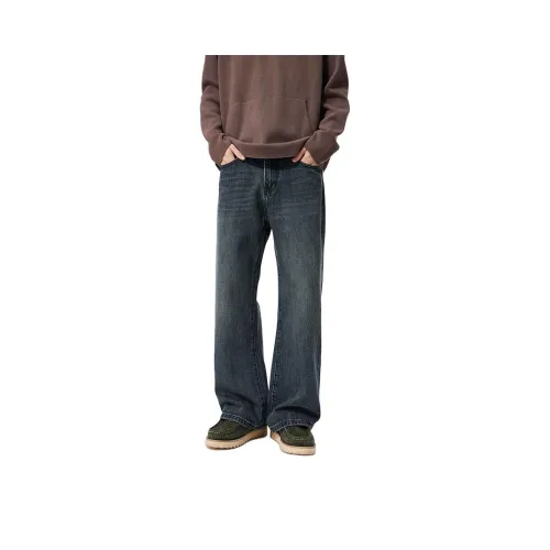 CHAORENBANG Чернила Синий Черный Мужские Джинсы