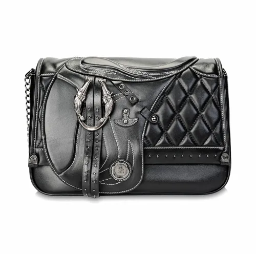 Anthracene Микрофибра с Натуральной Кожей Сумка через плечо Сумка на плечо Женская Черная