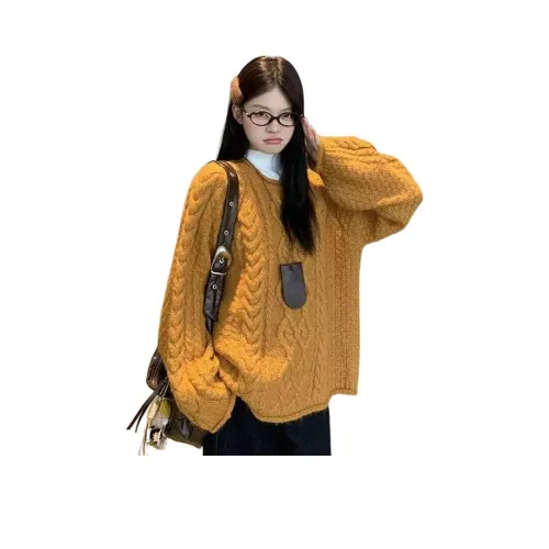 Mu Xiao Xin Апельсин Женская Трикотажная