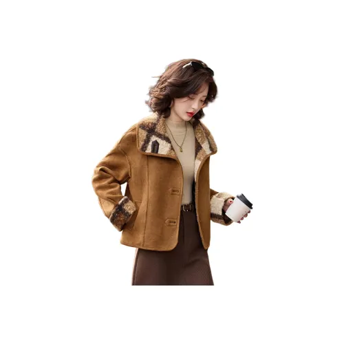 H YXIANG Бархат Feel Пальто Женское