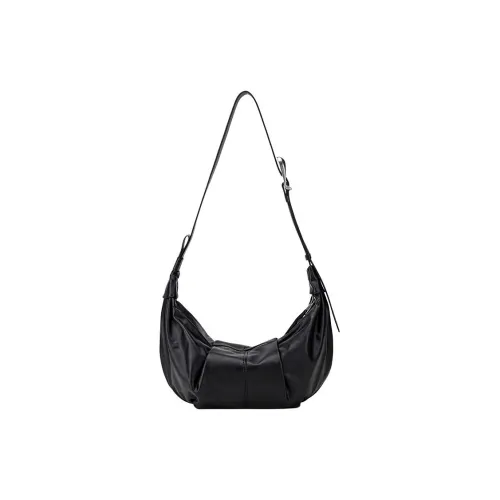 SHIZIYOUA Microfiber Leather Crossbody Bag Medium Unisex Black SHIZIYOUA Микрофибра Кожа Сумка через плечо Средняя Унисекс Черная