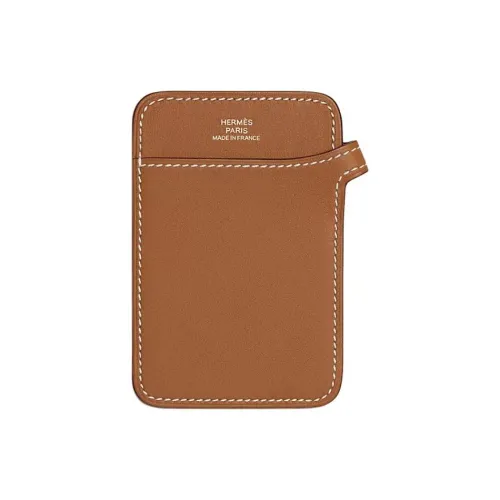HERMES MagSafe Swift Кожа Держатель для карт Женские Золото