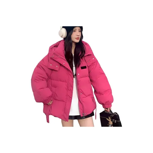 GUOZHEN Розовый Красный Женский Пуховик