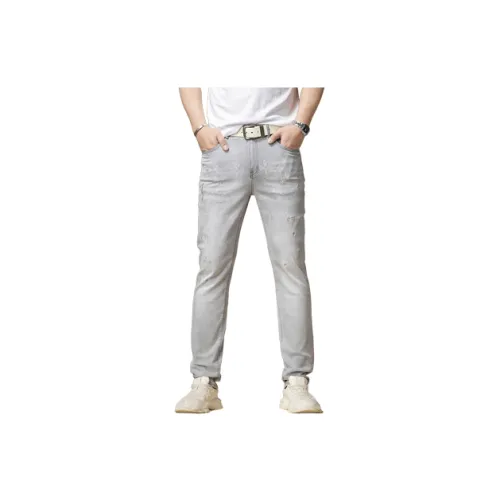MH Light Gray Men's Jeans MH Светло-серые мужские джинсы