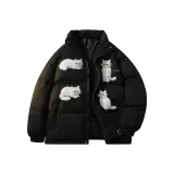 Чёрный пуховик из хлопка