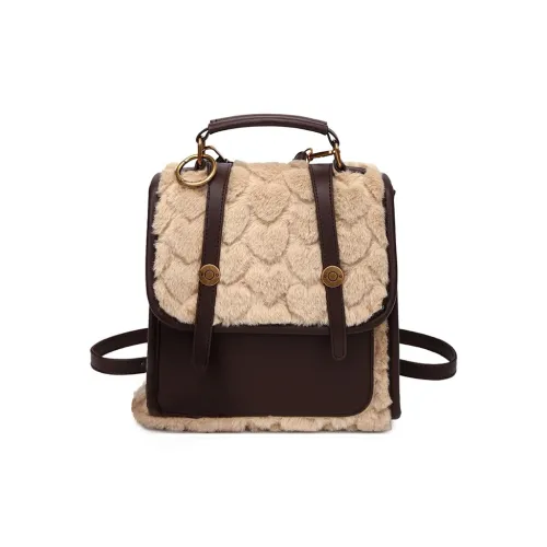 RIVMIND Флоковый рюкзак женский черный красный коричневый кофейный