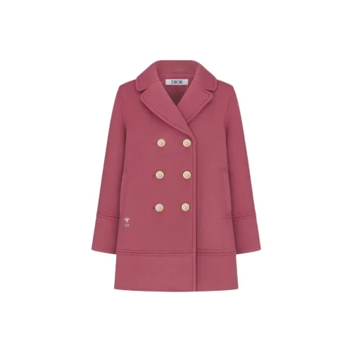 DIOR Винтажный розовый Kids Шерстяное пальто
