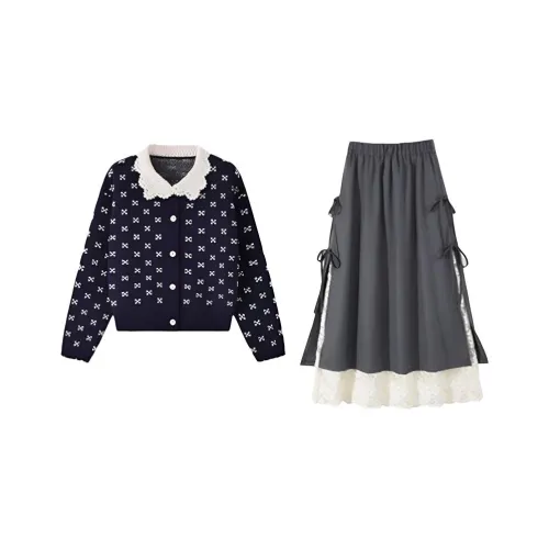 Mu Xiao Xin Топ+Юбка Женские Комплекты с Юбкой